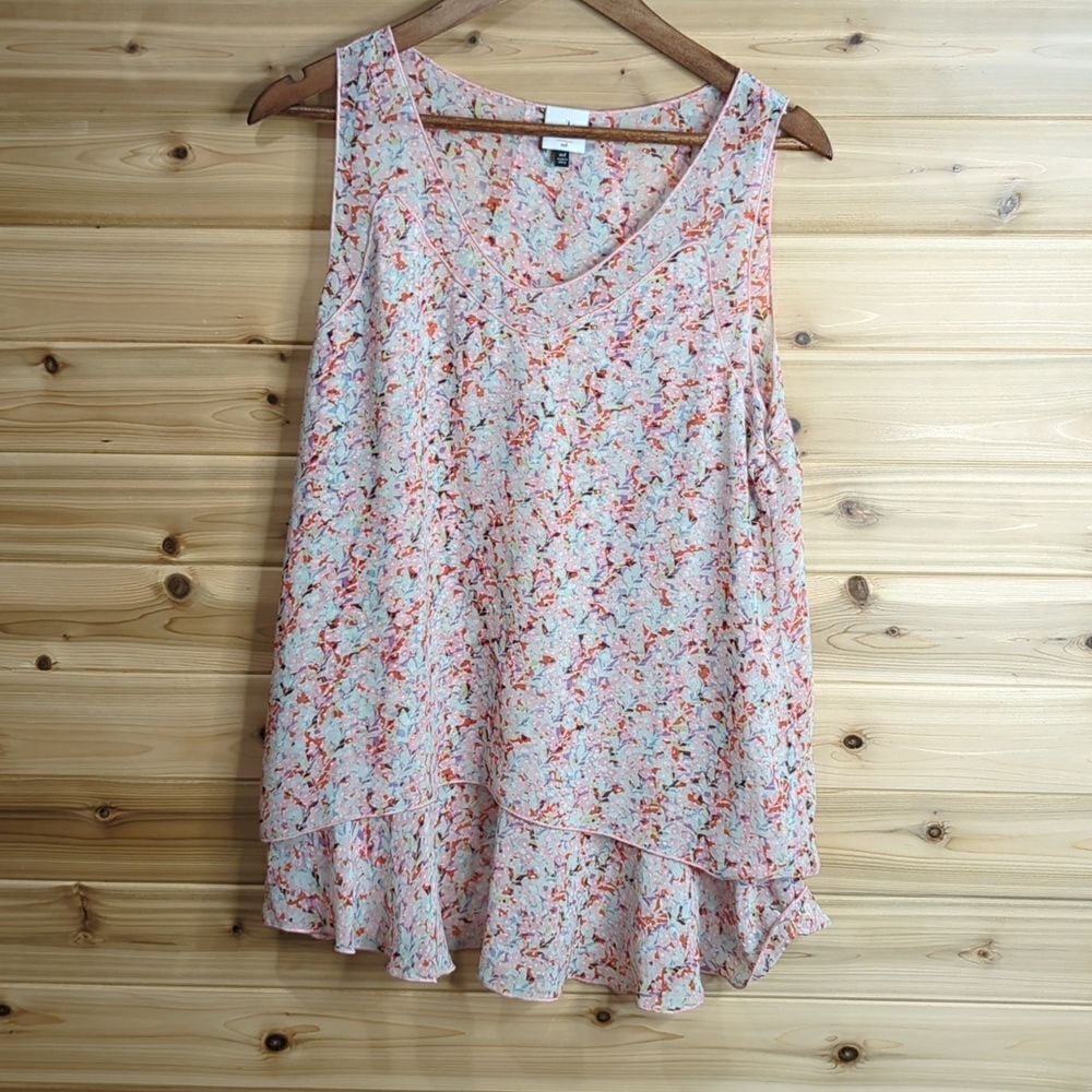 Cabi Womens‎ Top Medium Pink #5032 Bella Blouse Floral Sleeveless